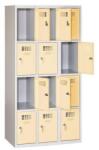 Malow Eric hegesztett, könnyített öltözőszekrény, 12 rekeszes, hengerzár, szürke/bézs