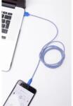 Kikkerland USB Lightning Töltő/adat Fehér-Kék 1.8m US113-BL-EU (US113-BL-EU)