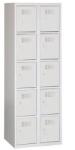 Malow Eric hegesztett, könnyített öltözőszekrény, 10 rekeszes, hengerzár, szürke/szürke
