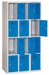 Malow Eric hegesztett, könnyített öltözőszekrény, 12 rekeszes, hengerzár, szürke/sötétkék