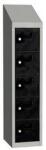 Malow Olaf hegesztett szekrény személyes tárgyakra, 5 box, hengerzár, szürke/fekete