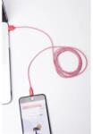 Kikkerland USB Lightning Töltő/adat Piros-Fehér 1.8m US113-RD-EU (US113-RD-EU)