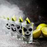  Halloween-i fólia matrica szett - fekete tök arcok - 16 db / csomag (58131E)