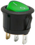  Billenőkapcsoló - Zöld LED - 23mm - SPST (GL09085GR)
