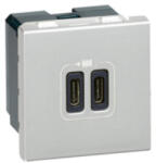 Legrand Priza USB tip C dubla 2M 15W Legrand Mosaic aluminiu 079390 (079390)