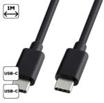 Cellect Töltő- és adatkábel USB-C / USB-C 3A, 1m, fekete
