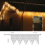 DekorTrend Kontakt LED Kültéri toldható jégcsapfüzér, Meleg fehér, 197 LED, 6 x 0, 4 m KDK 019