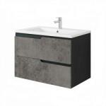 Fluminia Mobilier pentru lavoar incastrat Fluminia Bari 80 cm urban grey (BARI-80 MOB GREY BLACK)