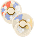 BIBS játszócumi - Studio Virágzás Colour natúr kaucsuk 0-6 hó krémfehér mix 2 db - vital24