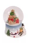  Hógömb havazó, maci karácsonyfával, ajándékokkal 4, 5x6, 5cm színes
