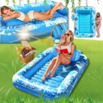  Matrac, Úszó, Felfújható Napozóágy Párnával, Vízi Matrac 4IN1! (LEŻAK DO PŁYWANIA DO OPALANIA WYGODNY FOTEL)