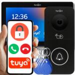Spreest Video Kaputelefon Wifi Tuya Vezetékes Video Kaputelefon Szett Rfid Olvasó Kapu (Wideodomofon JD-S5-M Tuya Smart Czarny)