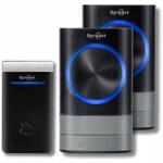 Spreest Vezeték Nélküli Csengő Akkumulátor Nélküli Ajtónyitó Vízálló 2 Vevőegység (Dzwonek bezprzewodowy N189189-BB Czarny 1T2R)