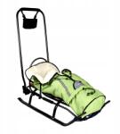 Skyline Alumínium szánkó háttámlával toló gyerek hálózsák Led Ajándék tél (SD0001)