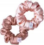 Qrown Selyem Hajgumi Szett 2db S Két Szín (Jedwabna gumka do włosów, naturalny jedwab)