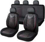 Daewoo ESPERO 11 részes MŰBŐR univerzális üléshuzat szett - 2HELYEN osztható Légzsákos - fekete-piros (AL-80174ESPERO)