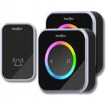 Spreest Vezeték Nélküli Kapucsengő, elemes, vízálló, 2 db, fekete (Dzwonek bezprzewodowy M488488-BS 1T2R Czarny)