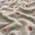  Kabát anyag EMBROIDERY Little mushrooms pebble