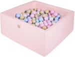 MeowBaby Piscina uscata cu 300 de bile (babyblue, bej, alb perlat, roz pastel) MeowBaby Candy 90x90x40 cm Roz (ZKCandy001)