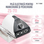 Global Fashion Pila electrica unghii, ZS-711, 65W, 35000 rpm, alba