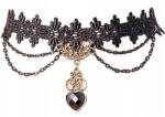  Nyaklánc fekete csipke Gótikus stílus punk retro szív choker női fekete (5905884088968)