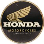 Nostalgic Art Germany Placă decor 35cm - Honda Mc Motociclete - Sigla Aurie (2652)