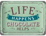 Nostalgic Art Germany Placă metalică 15 x 20 - Life Happens - Chocolate Helps - Viata Se Intampla - Ciocolata Ajuta (1059)