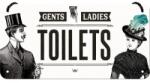 Nostalgic Art Germany Placă metalică cu Șnur 10 x 20 - Toilets - Toalete (770)