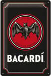 Nostalgic Art Germany Placă metalică 20 x 30 - Bacardi - Logo Black - Sigla pe Fundal Negru (1916)