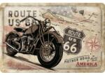 Nostalgic Art Germany Placă metalică 20 x 30 - Route 66 Bike Map - Soseaua 66 - Motocicleta și Harta (465)