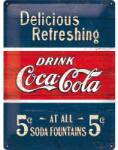 Nostalgic Art Germany Placă metalică 30 x 40 - Coca-Cola - Delicious Refreshing Blue - Delicios și Racoritor - Albastru (733)