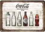 Nostalgic Art Germany Carte Poștală metalică - Coca-Cola Bottle Timeline - Evolutia Sticlei în Timp (1239)