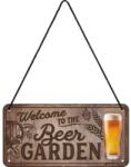 Nostalgic Art Germany Placă metalică cu Șnur 10 x 20 - Welcome To The Beer Garden - Bun Venit în Gradina de Bere (2217)