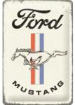 Nostalgic Art Germany Placă metalică 20 x 30 - Ford Mustang - Horse ; Stripes Logo - Sigla cu Cal și Dungi (2208)