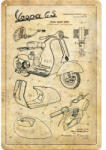 Nostalgic Art Germany Placă metalică 20 x 30 - Vespa - Parts Sketches (1849)