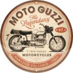Nostalgic Art Germany Placă decor 35cm - Moto Guzzi The Legendary V Twin Engine - Legendarul Motor V - Twin (2655)