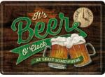 Nostalgic Art Germany Carte Poștală metalică - Beer O' Clock - Timpul pentru O Bere (2104)