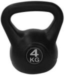 TUNTURI Műanyag bevonatú kettlebell, 4 kg, fekete (14TUSCL103)