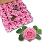 EdiBazzar Műrózsa virágok csokor dekorációs rózsák vázába esküvőre, rózsaszín, 25db (Bukiet róż 25szt do wazonu różowe kwiatki)