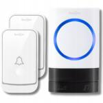 Spreest Vezeték Nélküli Kapucsengő Elemes Kapuhoz Vízálló 2 Gombos (Dzwonek bezprzewodowy 2Q189-WW 2T1R Biały)