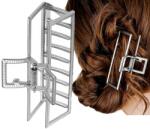  Nagy, ezüst színű, téglalap alakú, divatos fém hajcsat hajkapocs (5905884076903)