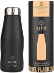 Estia Home Art Travel Flask Save the Aegean Sticlă Termos Reciclabilă din Oțel Inoxidabil Fără BPA 350ml Negru Midnight cu Pai 01-22297 (01-22297)