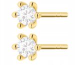 ZŁOCISTO Klasszikus Arany Fülbevaló 6 Mancsban Gyémánttal Stifttel Arany 585 (DLA DZIEWCZYNY NARZECZONEJ)