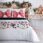 Eurofirany Karácsonyi ágyneműhuzat Eurofirany Ribeno masnis zöld szett 160x200 (455809)