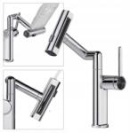  Fürdőszobai csaptelep Hosszú kifolyócső konyhai csaptelephez, krómozott (1130002)