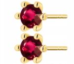 ZŁOCISTO Arany Fülbevaló Természetes Kő Rubin Stift Arany 585 Ajándék Gravírozás (DLA DZIEWCZYNY NARZECZONEJ)