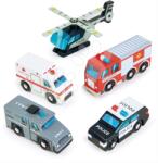 Tender Leaf Fa sürgősségi járművek Emergency Vehicles Tender Leaf Toys 5 fajta jármű (TL8662)