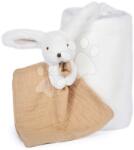 Doudou Takaró legkisebbeknek nyuszival dédelgetéshez Happy Wild Doudou et Compagnie ajándékcsomagolásban fehér 70*100 cm 0 hó-tól (DC3978)