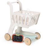 Tender Leaf Toys Cărucior de cumpărături din lemn Shopping Cart Tender Leaf Toys cu compartiment și tablă pentru cretă (TL8261)
