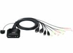 ATEN CS22H 2-Port USB 4K HDMI Cable KVM Switch with Remote Port Selector (CS22H) - oneclick
